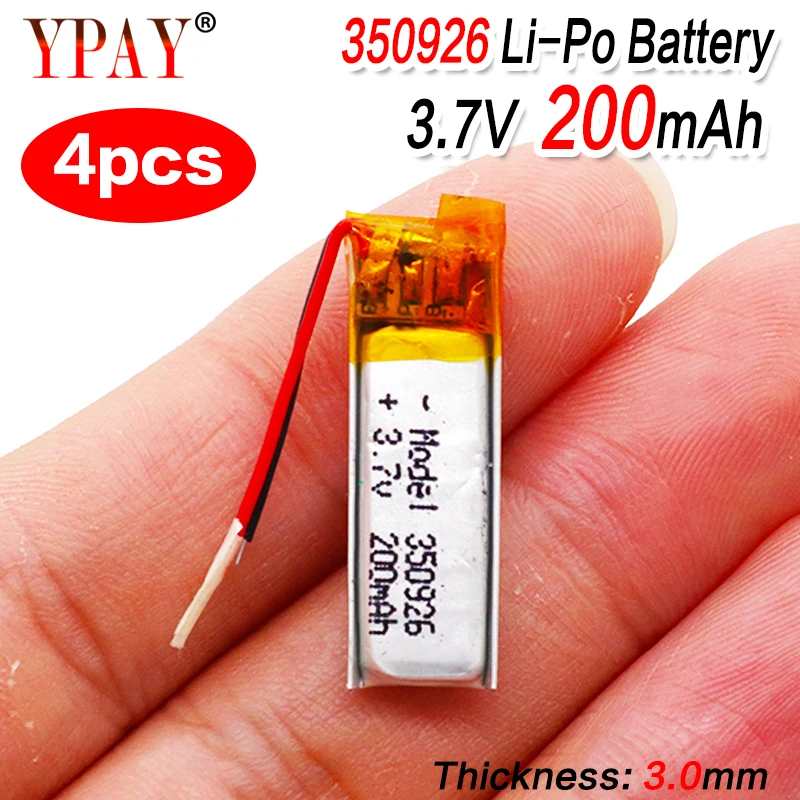 Литий-полимерная аккумуляторная батарея для MP3 MP4 MP5 GPS DVD 4 шт. 200 мАч 3 7 В 350926 |