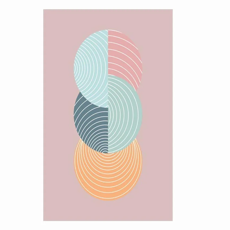 Воздушный поцелуй Европейский стиль Розовые Геометрические круглые коврики для