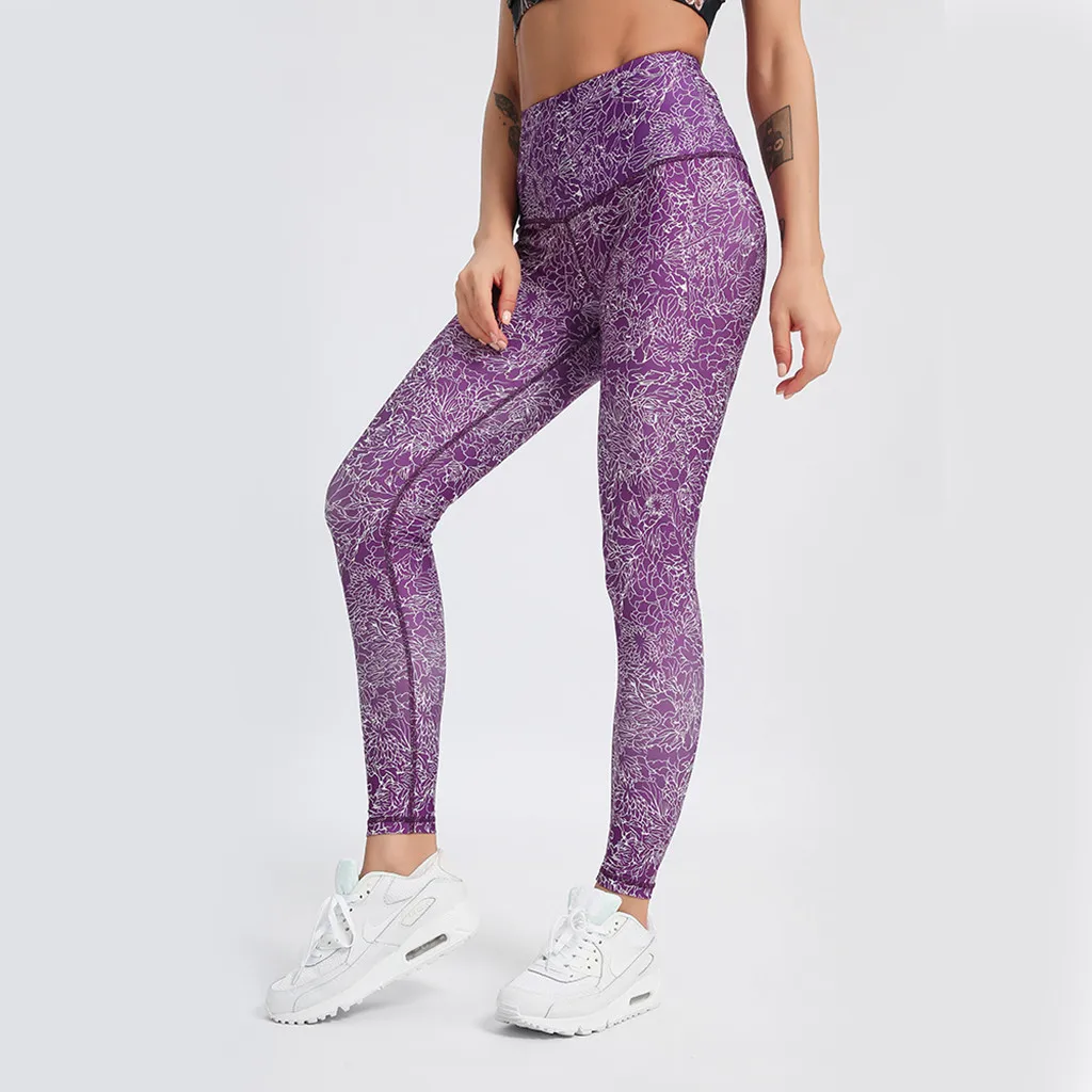 Штаны для йоги с завышенной талией спортивные Леггинсы фитнеса женские колготки