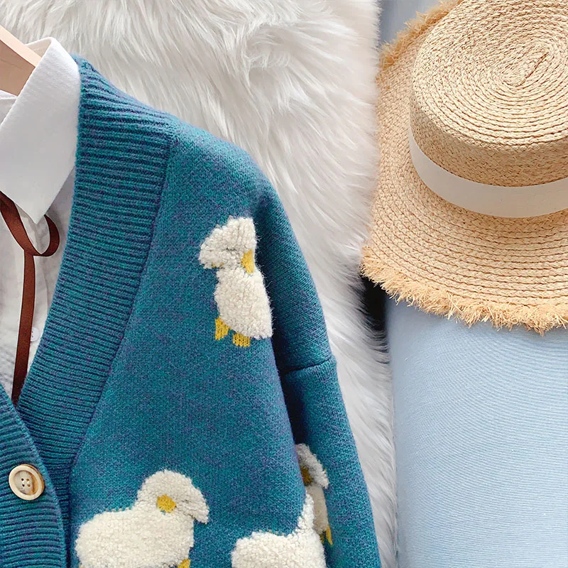 Женский Зимний вязаный свитер с V-образным вырезом кардиганы из овечьей шерсти