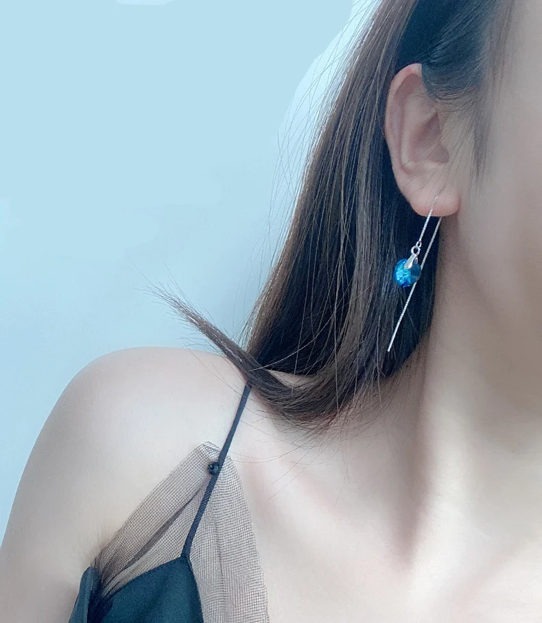 Серьги Ocean в форме сердца морского с кисточкой серьги кристаллами элегантные