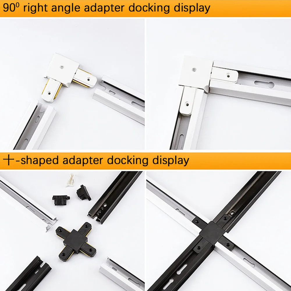5 шт./лот светодиодные рельсы 50 см ПВХ белый черный свинцовый рельс соединители 2