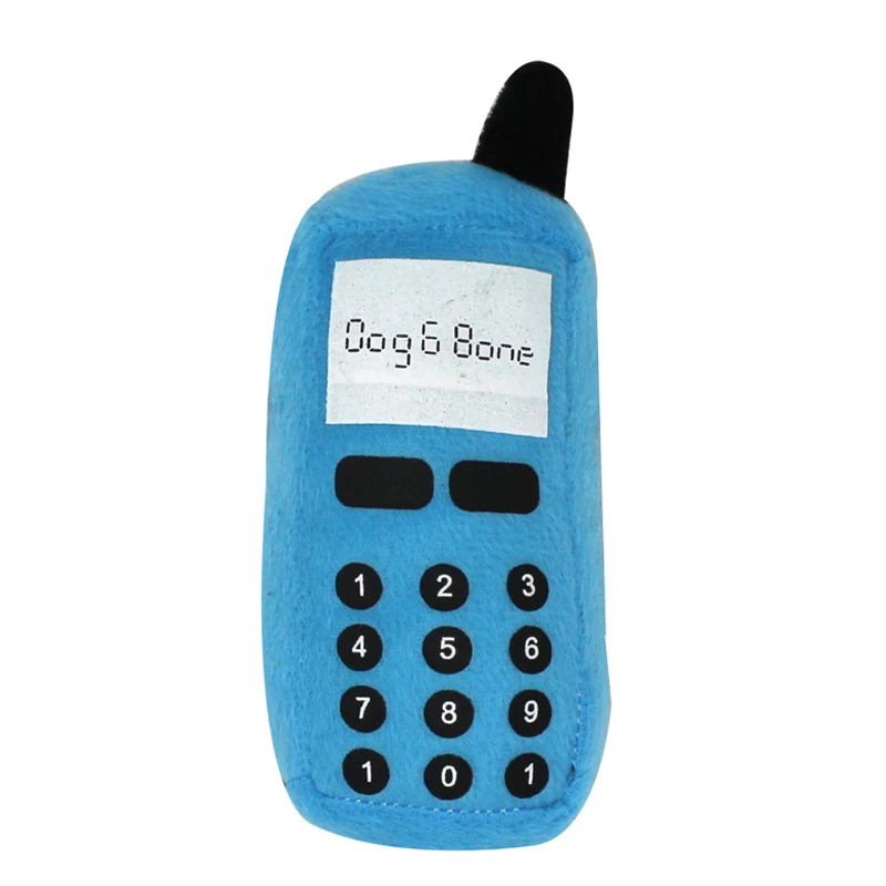 

Dog Puppy Toys Pet Supplies Pets Chew Toy Phone Shape Squeak Cleaning for Small Medium Dog Accessories Training Plush Sound