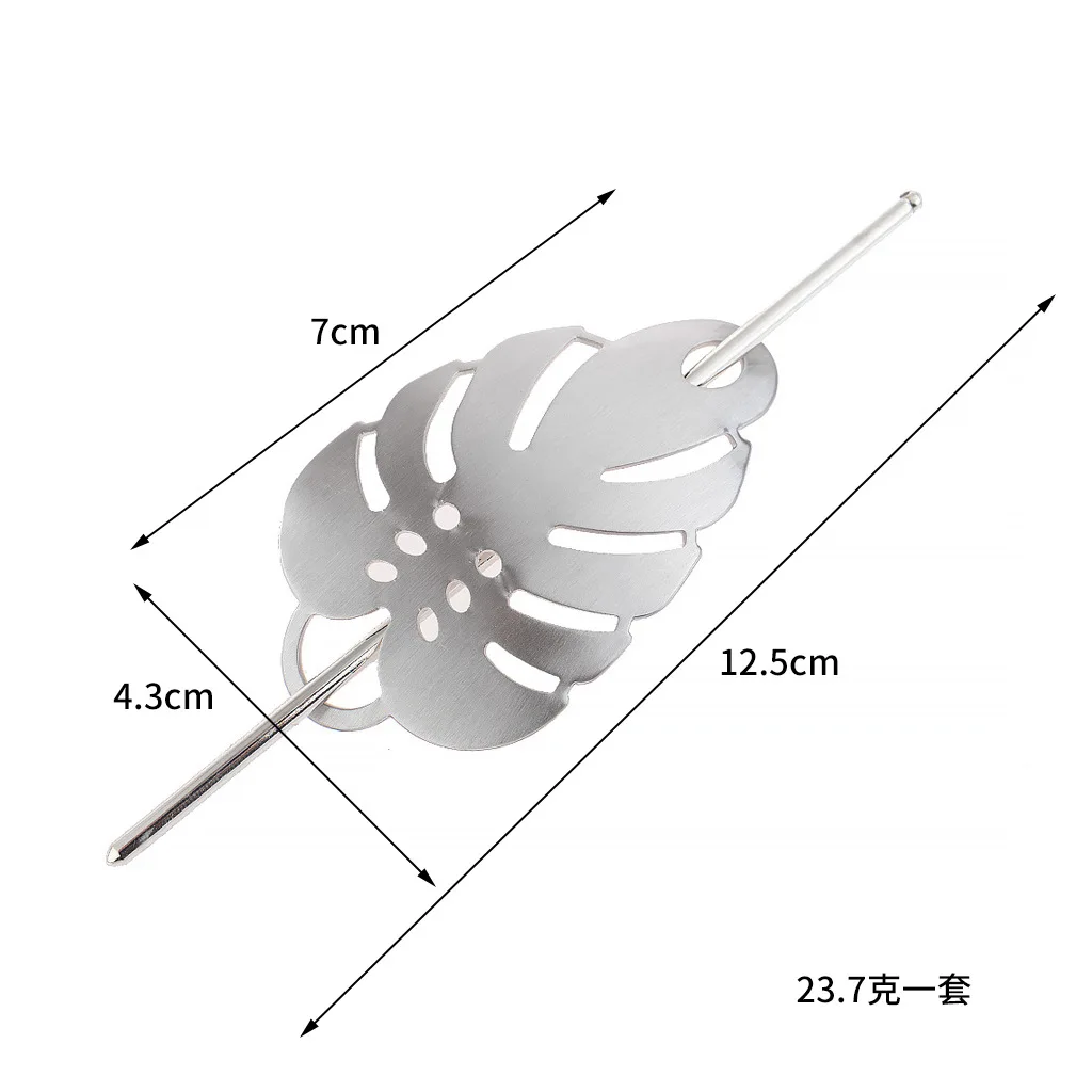 

NEW Fashion Metal Hollow Leaf Shape Hair Sticks Barrettes Gold Silver Color Hair Clips Alloy Retro Hair Styling Tools