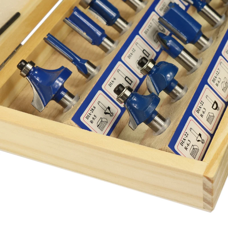 XCAN 12 шт. 8 мм хвостовик древесины маршрутизатор Набор бит карбида фреза с