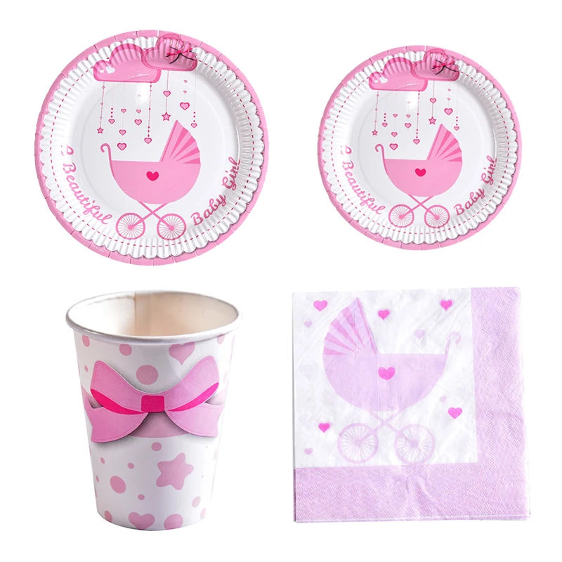 Детские вечерние одноразовые тарелки с рисунком слона бумажные полотенца для