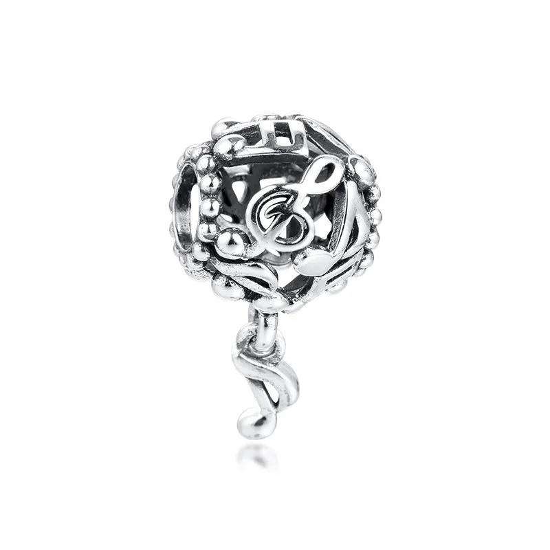 

Openwork Music Notes Charm Beads for Jewelry Making DIY Fit Charm Bracelet Femme Spring 925 Sterling Silver Fashion Jewellery