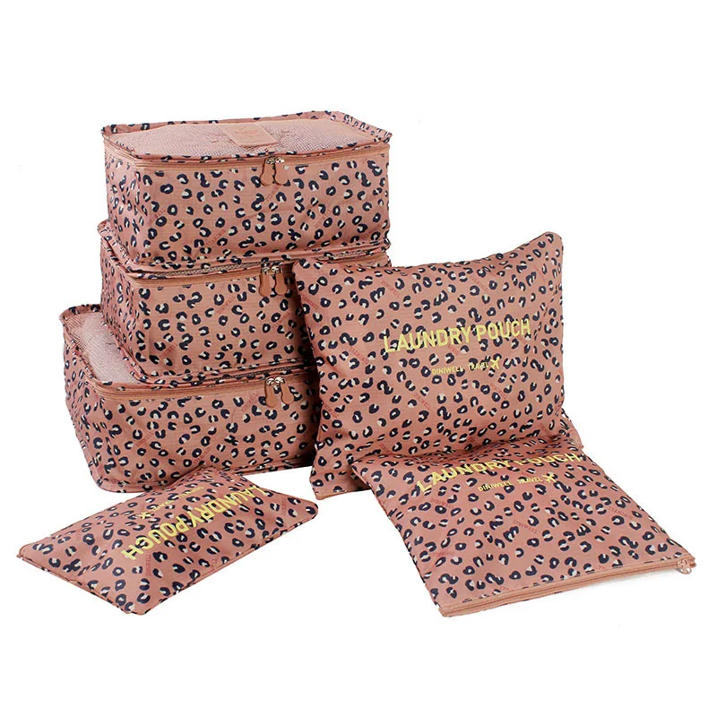 Бренд DINIWELL, 6 шт., сумка для хранения для путешествий, набор для одежды, аккуратный Органайзер, сумка, чемодан, домашний шкаф, разделитель, контейнер, Органайзер - Цвет: RB-TSB04Pink