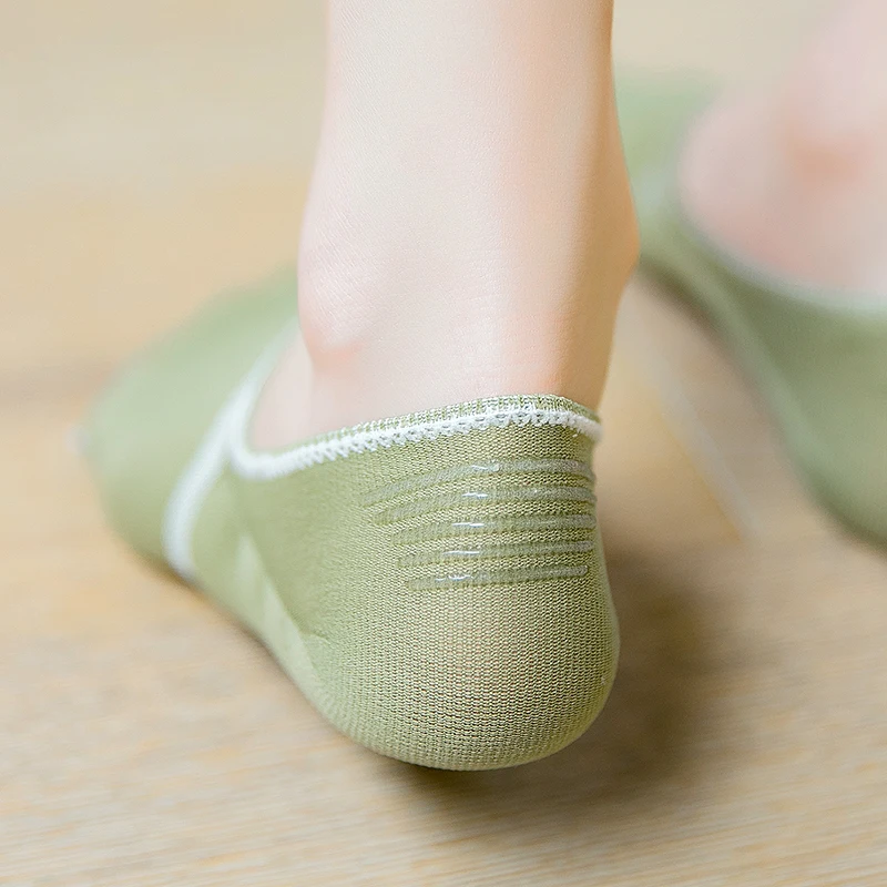 Носки женские хлопковые с низким вырезом Нескользящие скрытые дышащие носки в