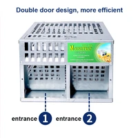 double door reusable catching mice mouse weasel traps bait snap rodent catcher mousetrap rat hunting cage with strong packaging