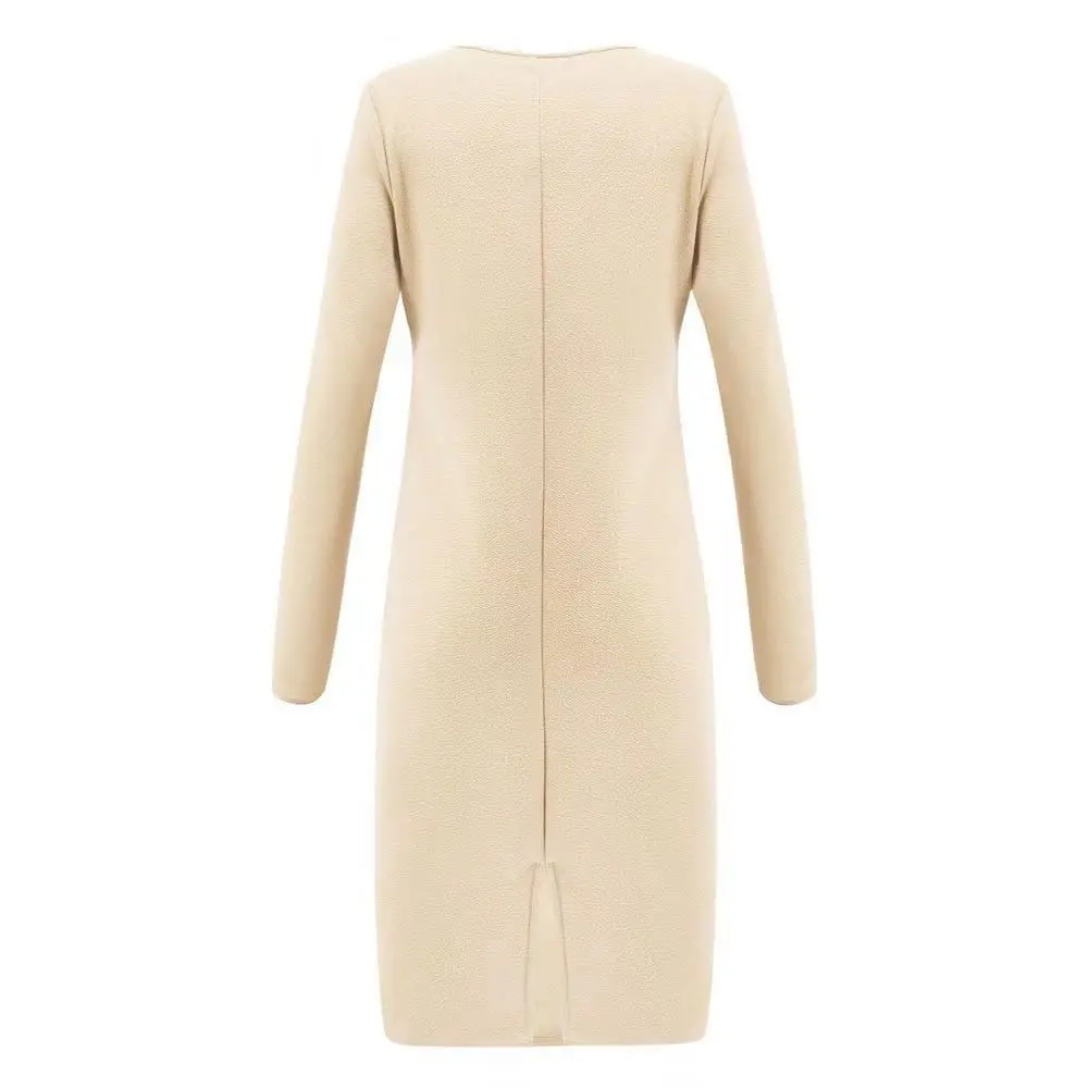 Женское винтажное облегающее платье LUZUZI вечернее с длинным рукавом и глубоким