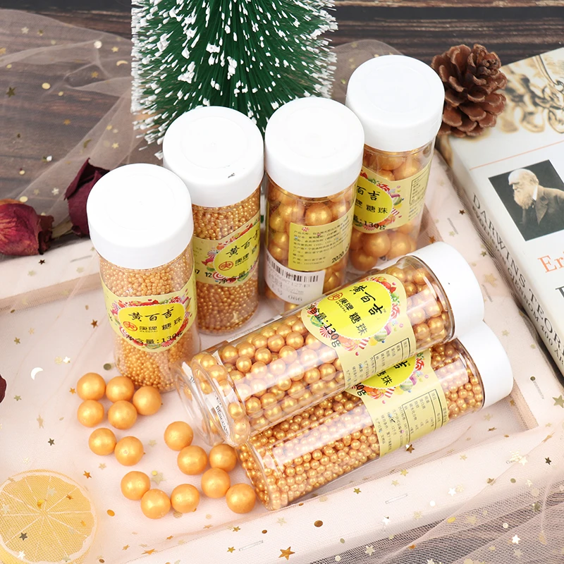 130 г золотые бусины круглые съедобные жемчужные выпечка торта DIY помадка