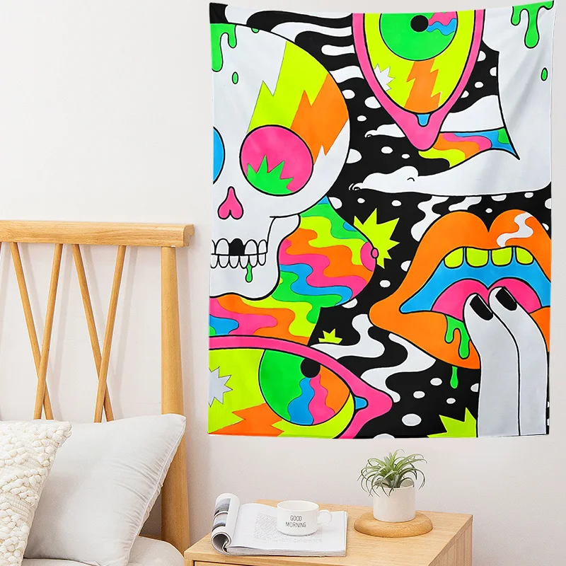 Психоделический красочный настенный подвесной гобелен Радужный хиппи домашний