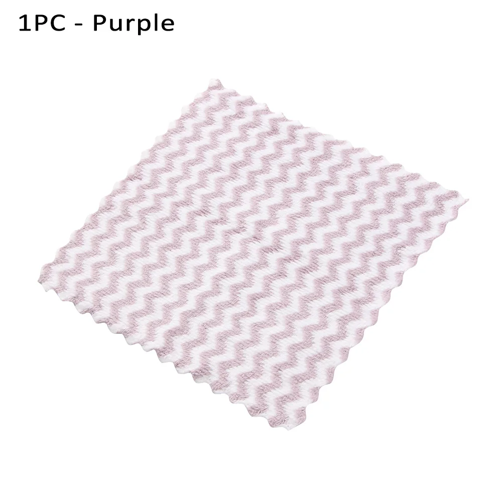 purple B 1 шт. микро-волокно махровое хлопковое чайное полотенце мощный абсорбент прочный легкий антипригарный бытовой чистящие аксессуары инструменты - Цвет: purple B