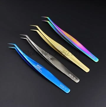 Пинцет для наращивания накладных ресниц из нержавеющей стали 50 шт.|Пинцеты