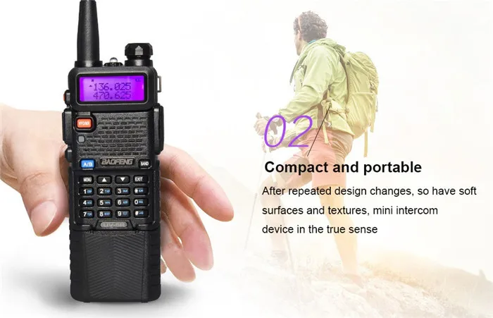 Обновление 8 Вт BaoFeng UV-5R рация VHF/UHF удобный двухдиапазонный CB двухсторонний радиоприемопередатчик 3800 мАч литий-тиевая батарея
