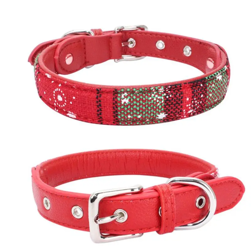 Ошейник для собак шлейки Рождественский Мягкий тканевый ошейник узел щенков