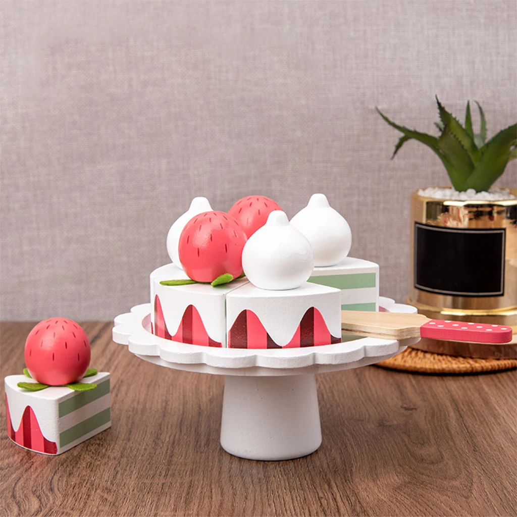 

Kitchen Pretend You're Playing Food Sets for Kids, Wooden Cake Sets for