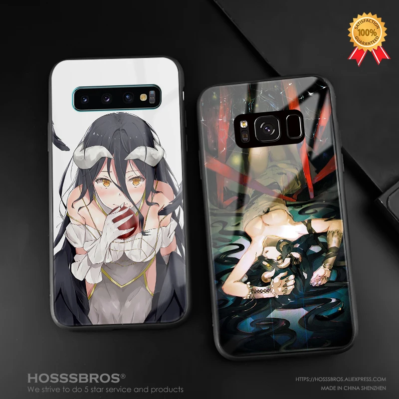 Albedo Overlord аниме Мягкий силиконовый чехол из закаленного стекла для телефона Samsung