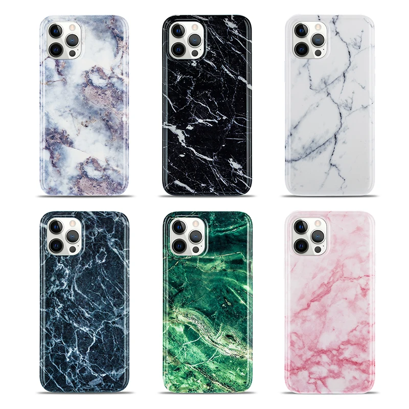 

Square marble is suitable for Apple 12pro mobile phone case iphone11 silicone soft shell 11promax all-inclusive protective cover