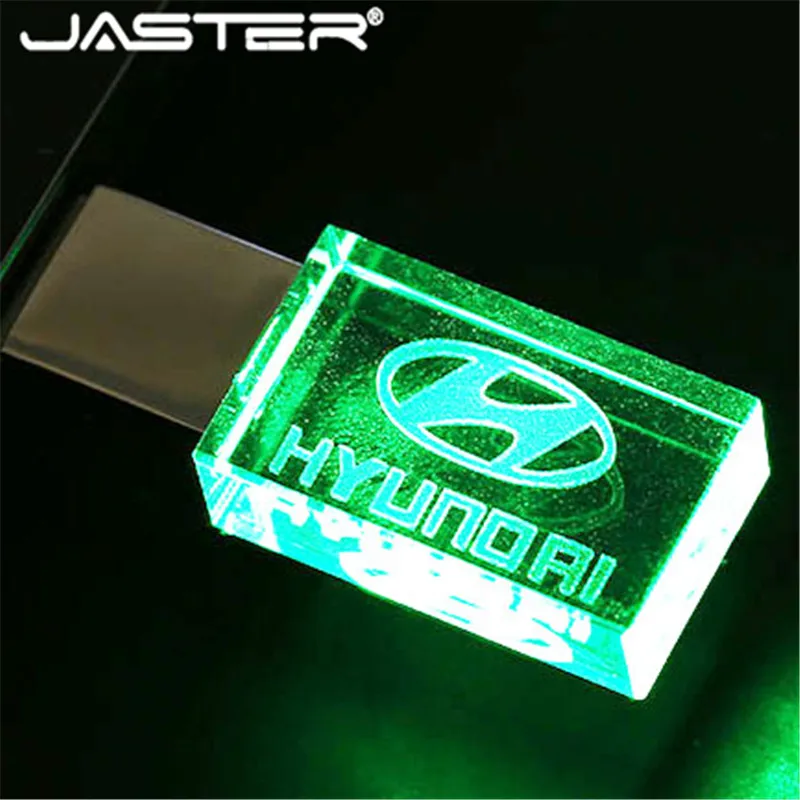 JASTER хрустальный стеклянный материал, настраиваемый логотип usb 2,0 высокоскоростной флеш-накопитель