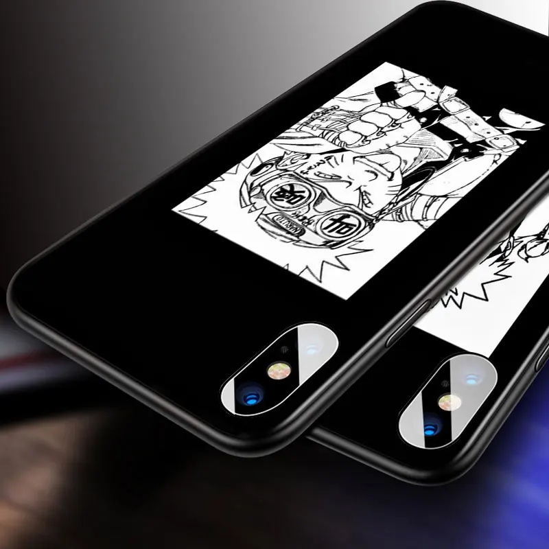 

Animated Naruto For Apple iPhone 12 11 Pro Max mini XS Max XR X 8 7 6 6S Plus 5S SE 2020 Soft Black Phone Case