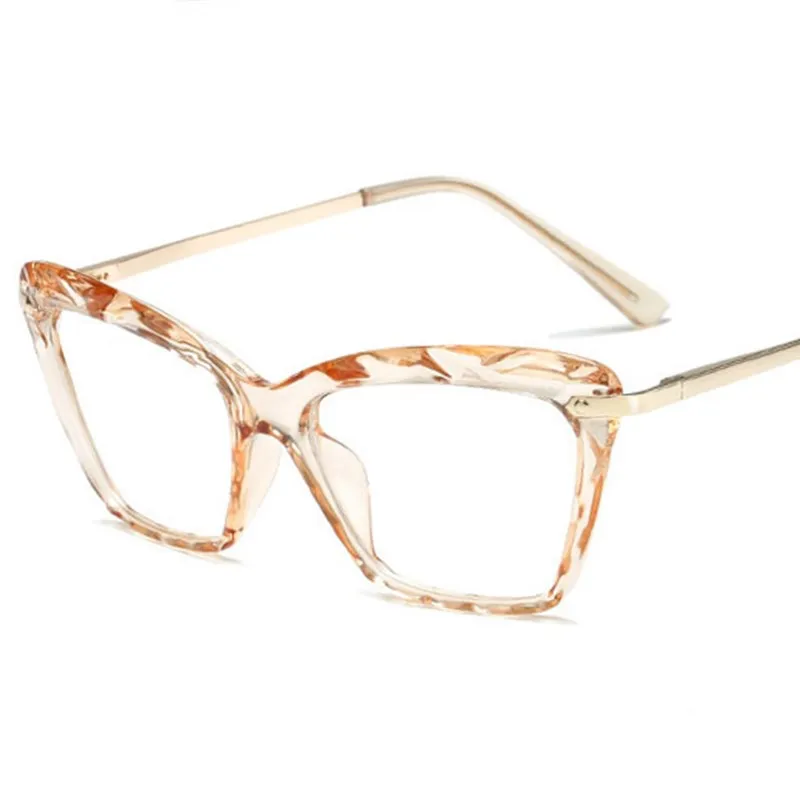 Очки кошачий глаз с прозрачными линзами модные квадратные очки в оправе женские