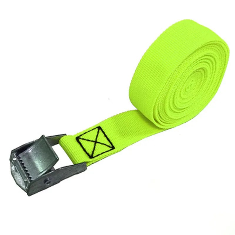 Fluorescent green 25 мм* 2 м сплав цинк нейлоновая Пряжка Завязывающийся ремень автомобильный Мотоцикл ATV ремень для крепления груза багажная сумка Прямая поставка CHIZIYO - Название цвета: Fluorescent green