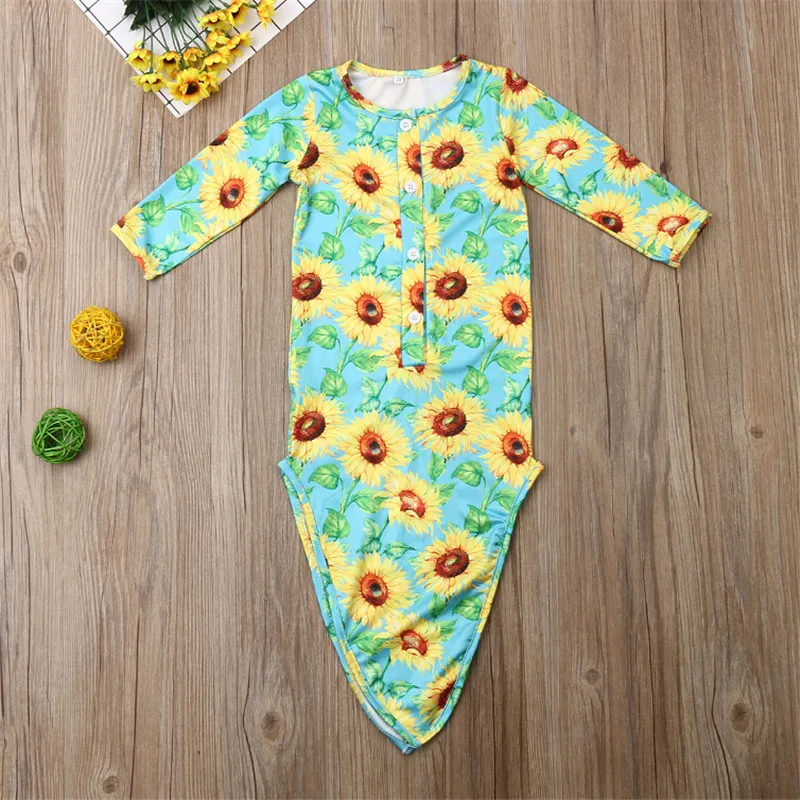 Детские спальные мешки для новорожденных хлопковые пеленки с принтом подсолнуха