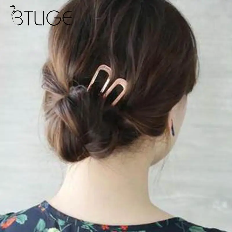 

Модные металлические u-образные заколки для волос, минималистичные темпераментные простые аксессуары для укладки волос