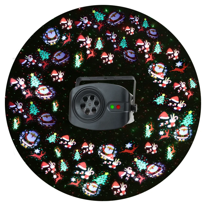48 Pattern Christmas Party Lights Santa Claus Dynamic Animation Music Sound Control Strobe Projector for Family Birthday | Лампы и