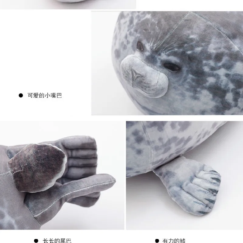 Angry Blob Seal Chubby 3D Sea Lion Doll Plush Stuffed Toy Soft  Baby Sleeping Pillow Kids Toys Birthday Gift Marine Life Seal