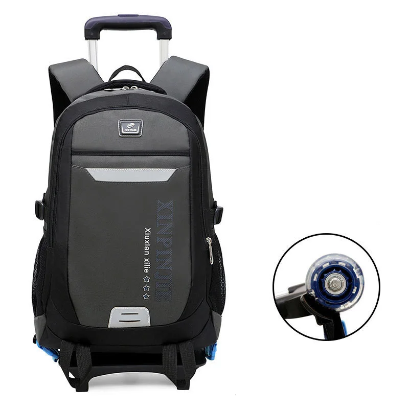 Рюкзак со съемными колесами 2/6 детские школьные сумки для мальчиков и девочек