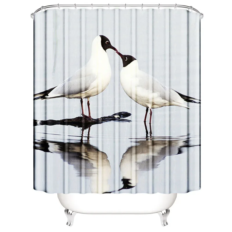 

Занавеска для душа с птичьими птицами, белая шторка для душа в виде чаек