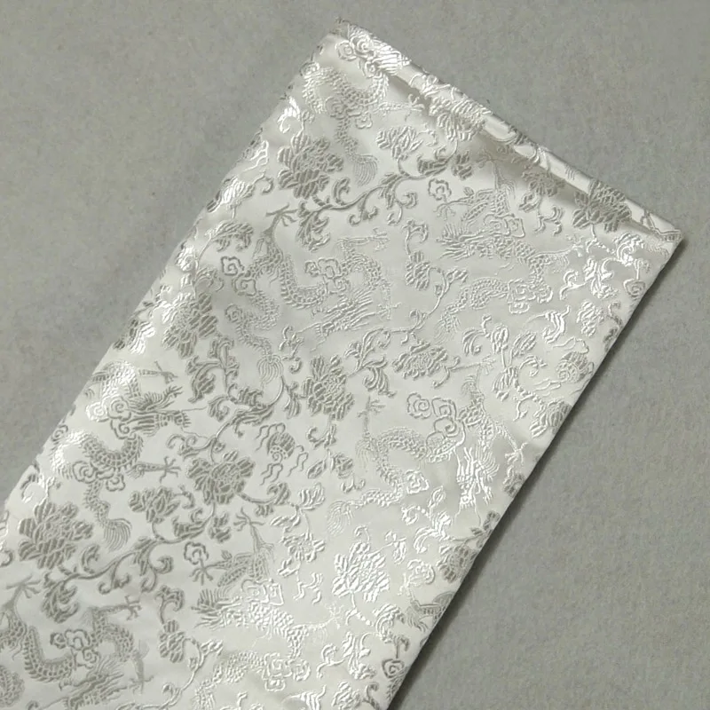 Классическая жаккардовая одежда с белым драконом 50x72 см костюм для платья пэчворк с животными ткань обивка материал для мебели занавеска