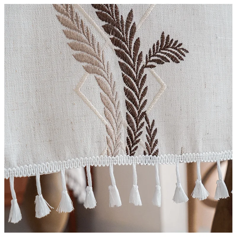 Горячая Распродажа модная жаккардовая скатерть с вышивкой цветная длинная в