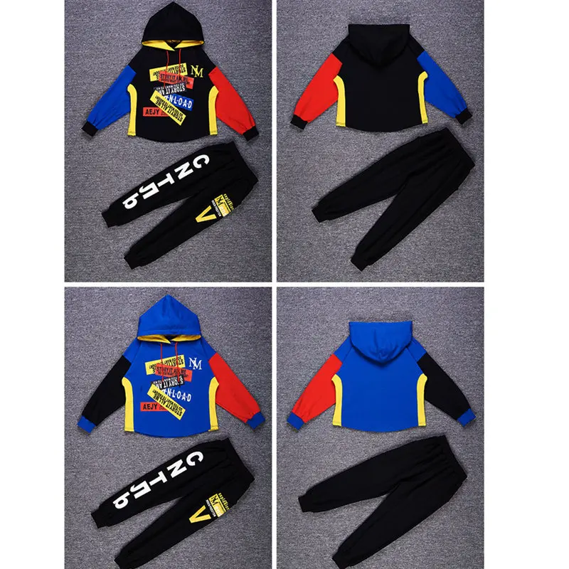 Осенний костюм для мальчиков из 2 предметов комплекты с капюшоном + штаны наборы