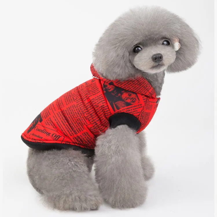 Осенне зимнее теплое пальто на хлопковой подкладке с принтом газет для маленьких