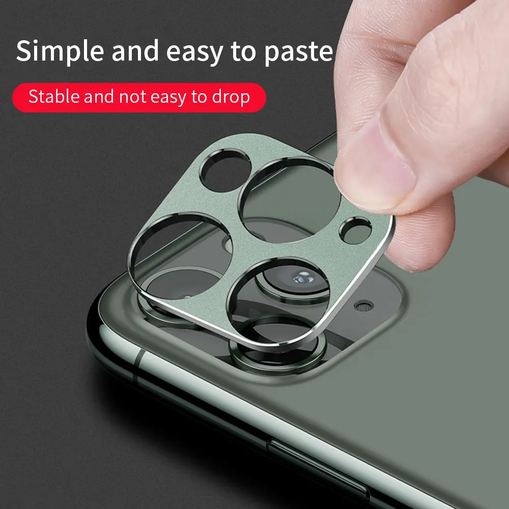 Металлическая 3D линза для камеры закаленная пленка iPhone 11 Pro Max защитная задней