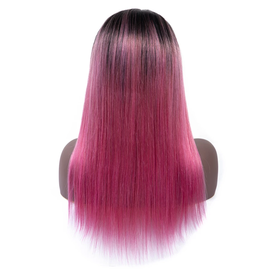 Бразильский 4*4 прямой парик с кружевом Омбре человеческих волос Парик Perruque