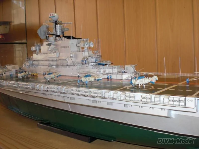 DIYMyModeI-portaaviones ruso novorossisk, bricolaje, artesanal, Kit de modelo de papel hecho a mano, rompecabezas de juguete, regalo, utillaje de pel&iacute;cula-2