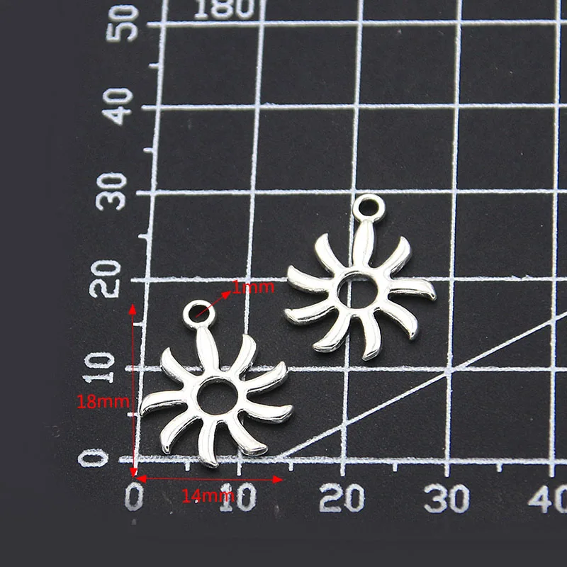 

40PCS 14X18mm Hollow Flower New Charms Plant Pendant Jewelry Metal Alloy For DIY Necklace, Bracelet Making Material