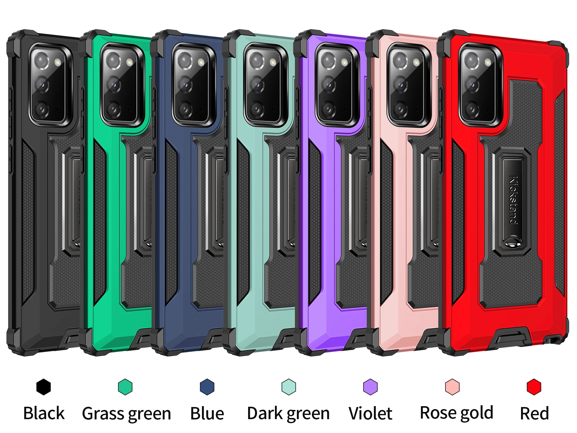 

Fashion Shockproof PC+ TPU Solid Case for Samsung Galaxy Note 20 Ultra S20 S21 S20 FE A02 M02 A21S A32 A52 A72 5G A11 Cover