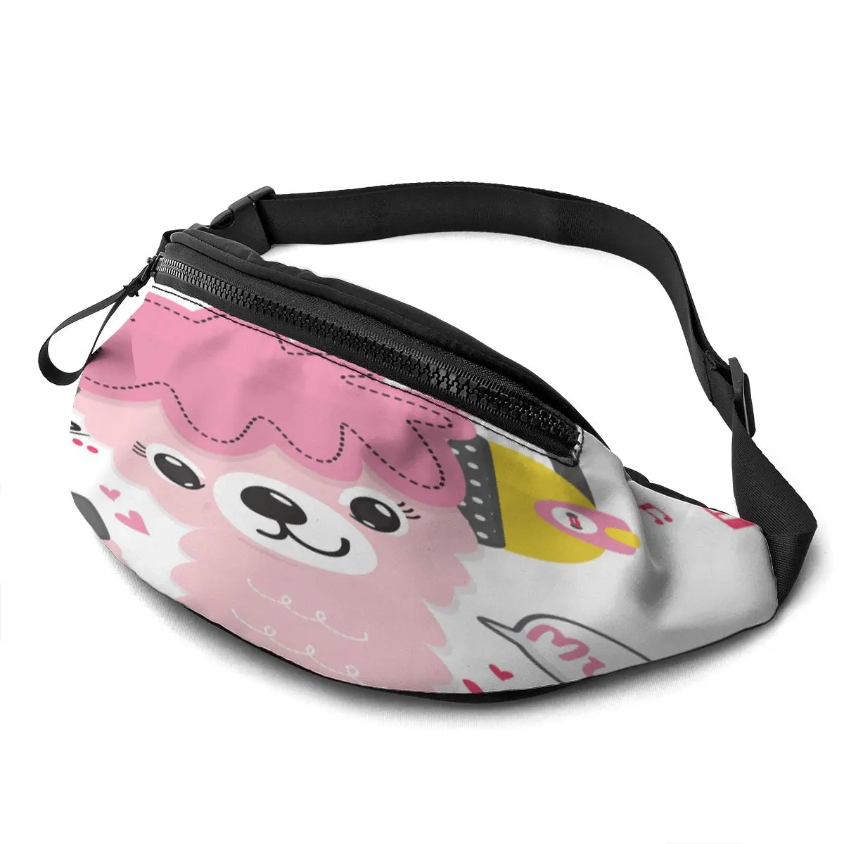 Fanny Pack for Men Women Cute Llama Large Hiking Waist Bag Pack with Adjustable Strap Carrying All Phones