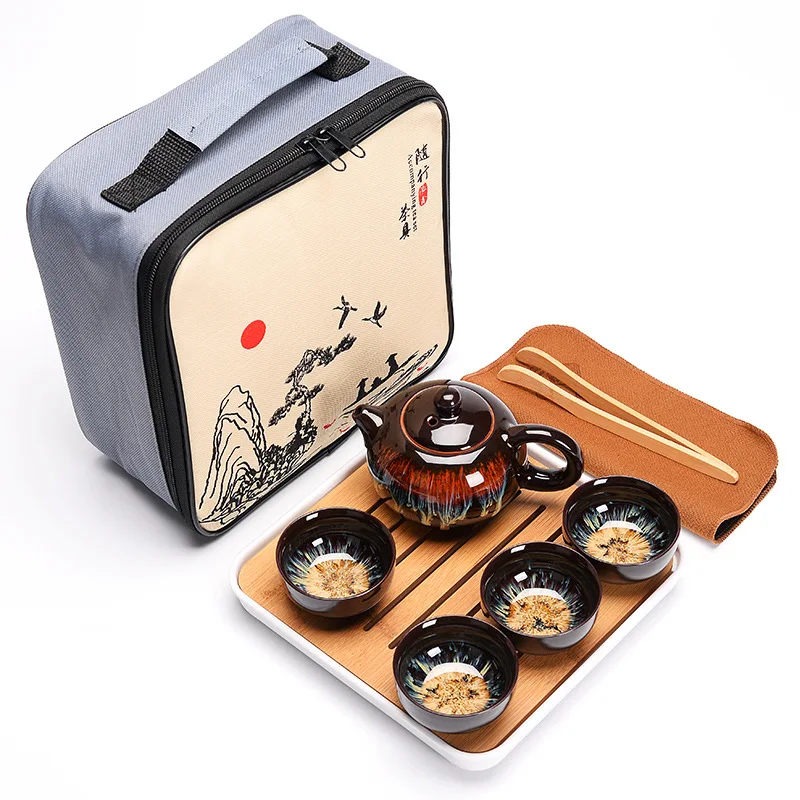 

Chinese Kung Fu Travel Tea Set Ceramic Glaze Teapot Teacup Gaiwan Porcelain Teaset Kettles Teaware Sets Drinkware Tea Ceremony
