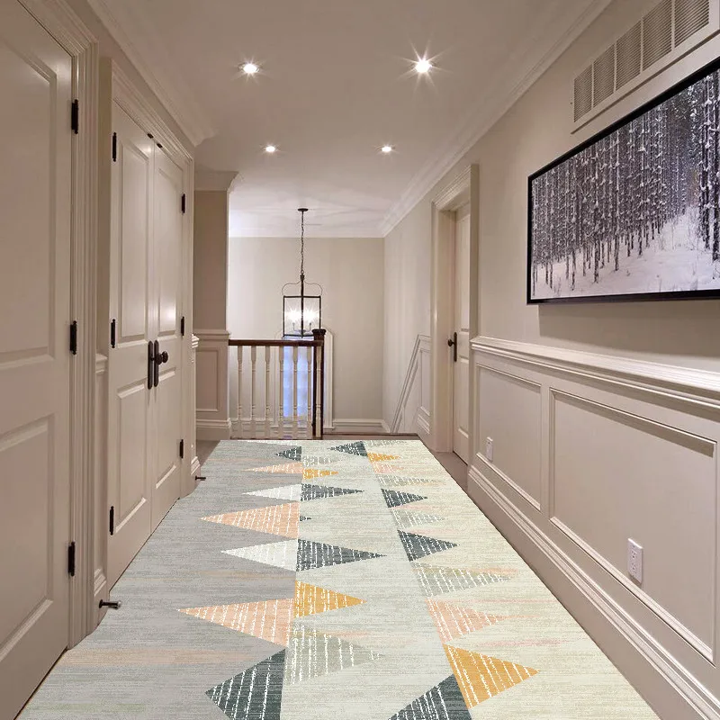 

Nordic Corridor Carpet Long Hallway Area Rug Geometric Living Room Carpet Soft Bedside Floor Bathroom Mat Kitchen Aisle Rugs