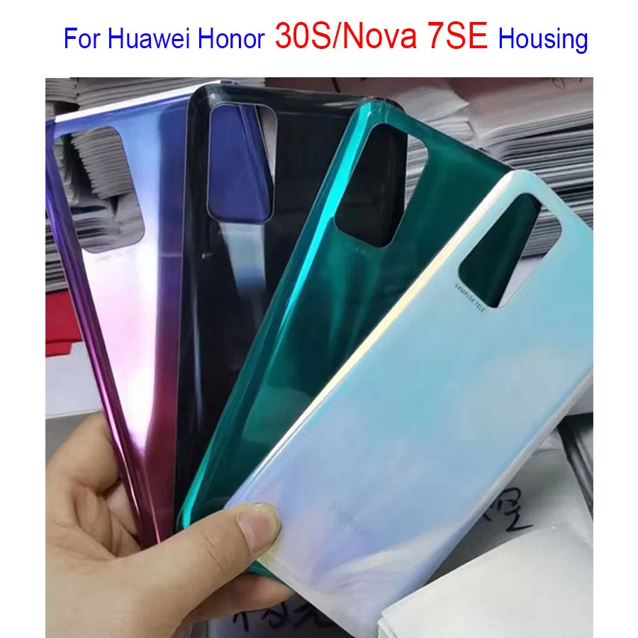 Задний стеклянный корпус для Huawei Honor 30 Крышка батарейного отсека Nova 7 SE задняя