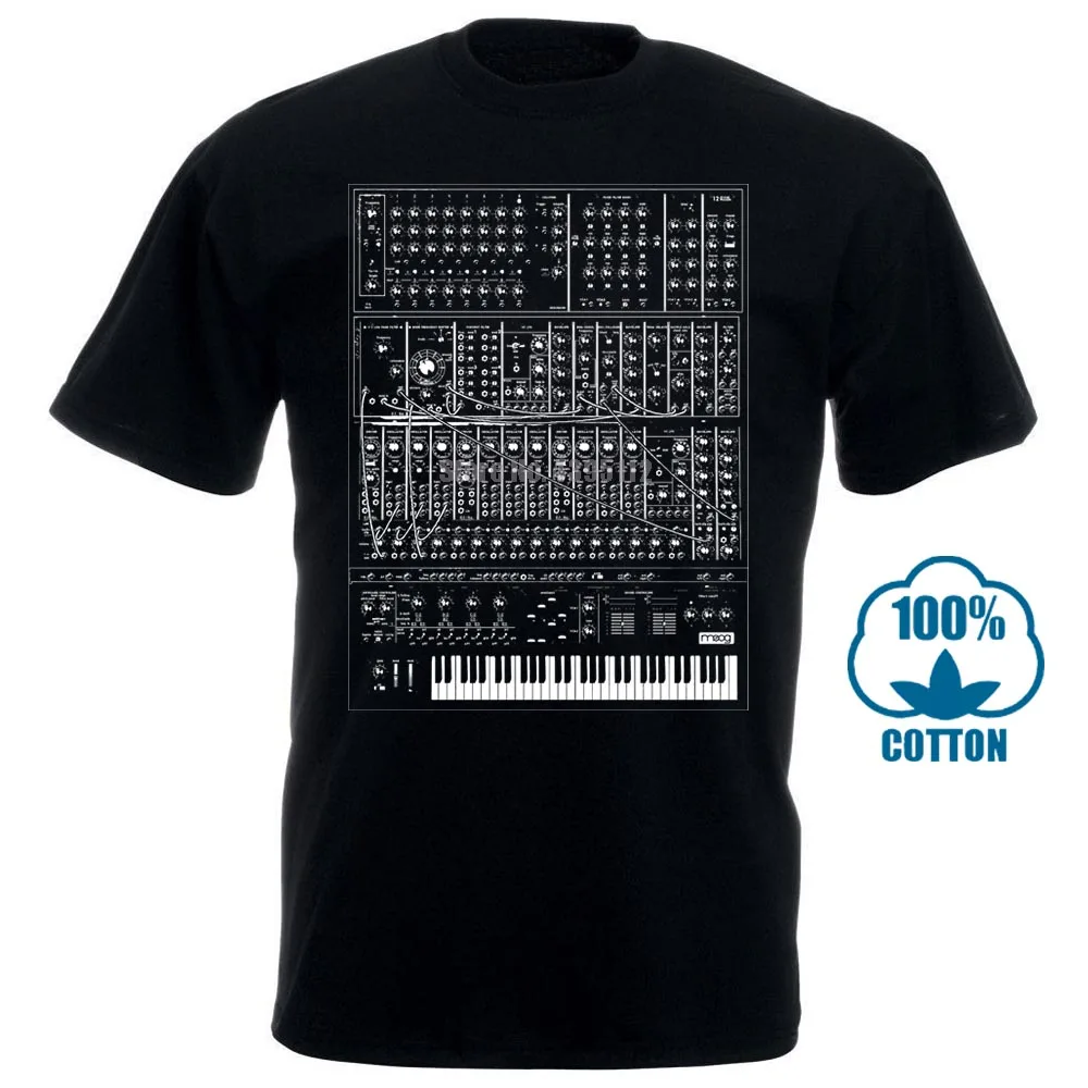 Synthesizer футболка аналоговая Moog модульная 80S Synth клавиатура фортепиано корг на