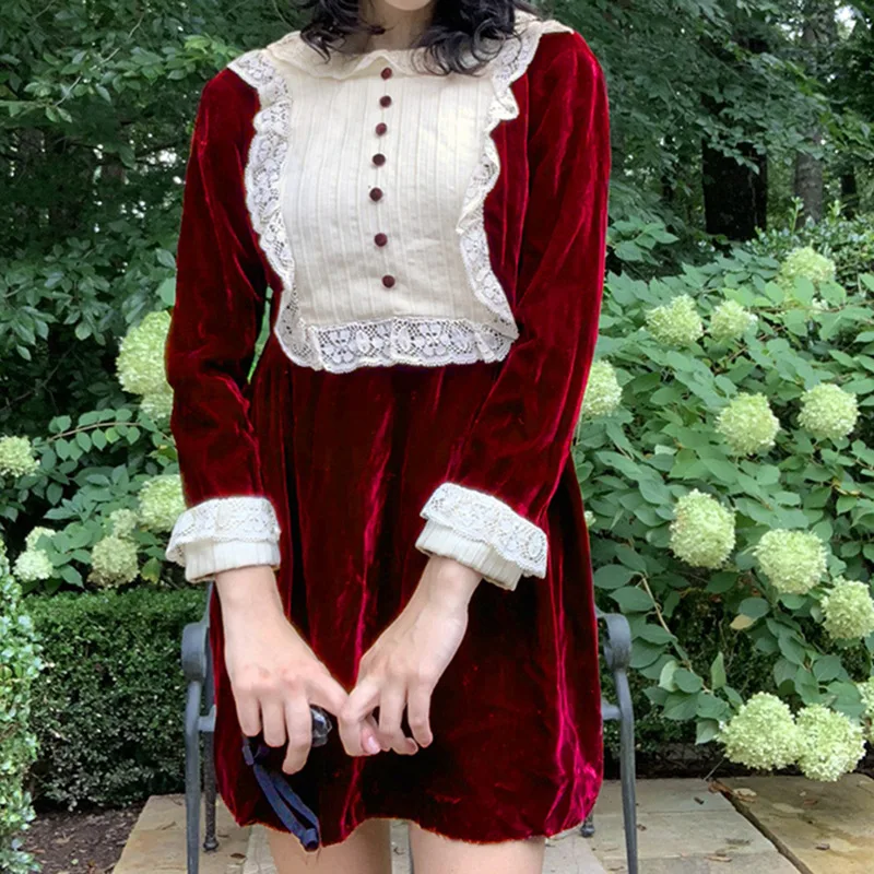 

Зимние новые платья для девочек-подростков, женские вельветовые Лоскутные цветные платья с длинным рукавом, женские повседневные платья в ...