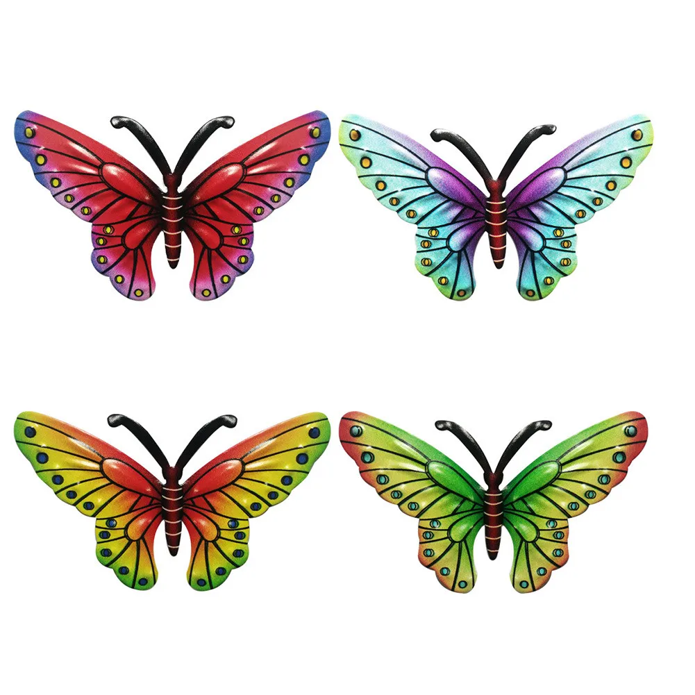 

4x Metal Butterfly Garden Decor Hanging Ornaments Butterfly Sculpture Outdoor Yard Garden Butterfly Sculpture Hanging Ornaments